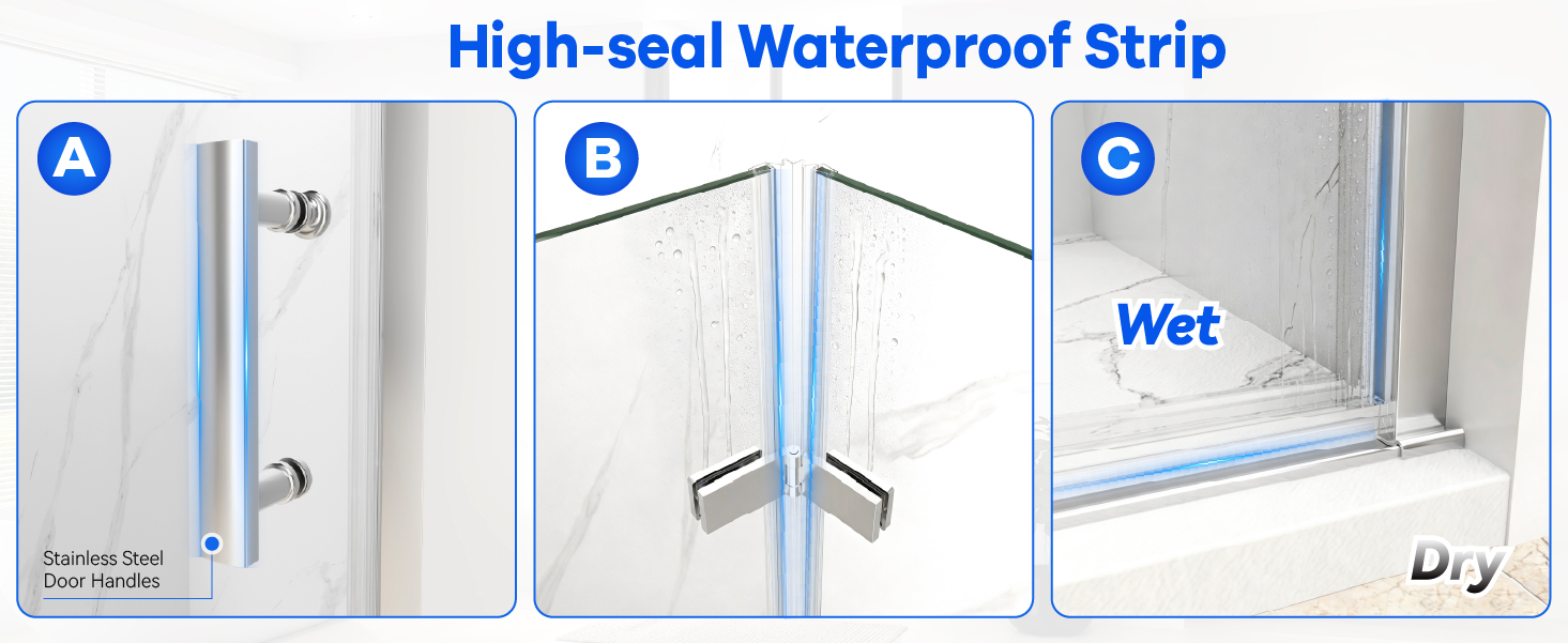 Superior safety glass and stainless steel hardware details