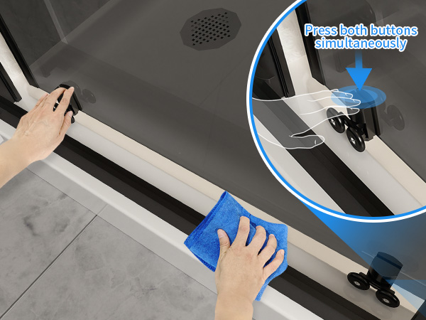 Easy-clean coating and quick-release rail