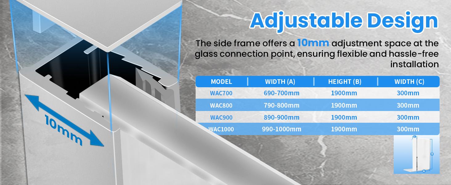 Dual‑side 10mm wall adjustment for perfect sealing