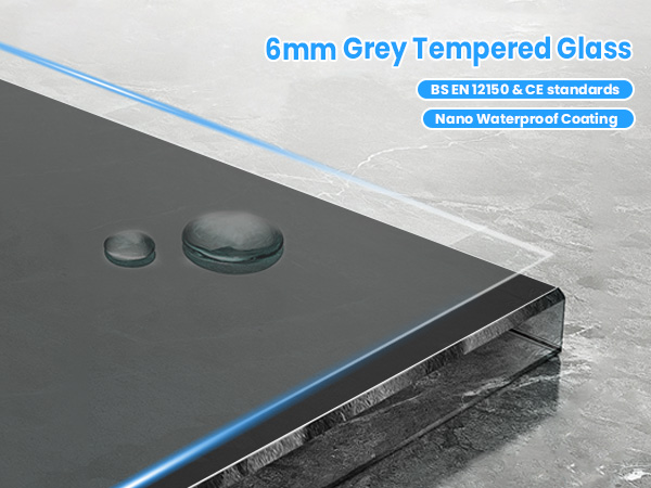 6mm tempered grey glass with explosion-proof technology