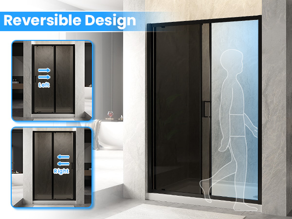Reversible left/right installation with sliding mechanism