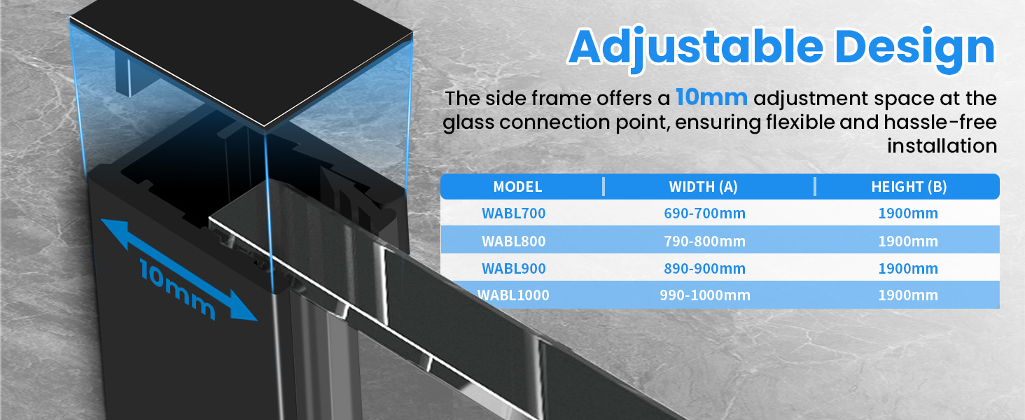 Dual‑side 10mm wall adjustment for perfect sealing