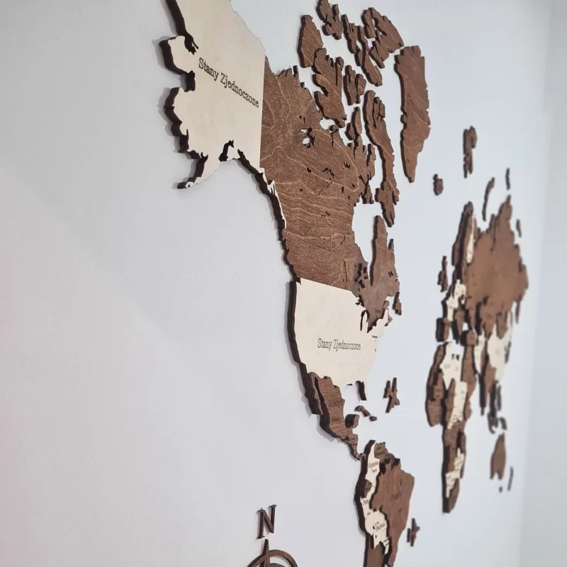Mapa del mundo de madera, patrón 16 | Losokawood.com | Decoraciones de pared de madera