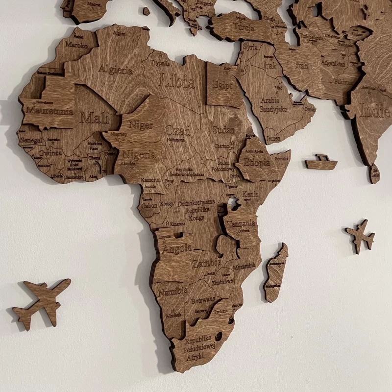 Patrón de mapa del mundo 3D n.° 1 | Losokawood.com | Decoraciones de pared