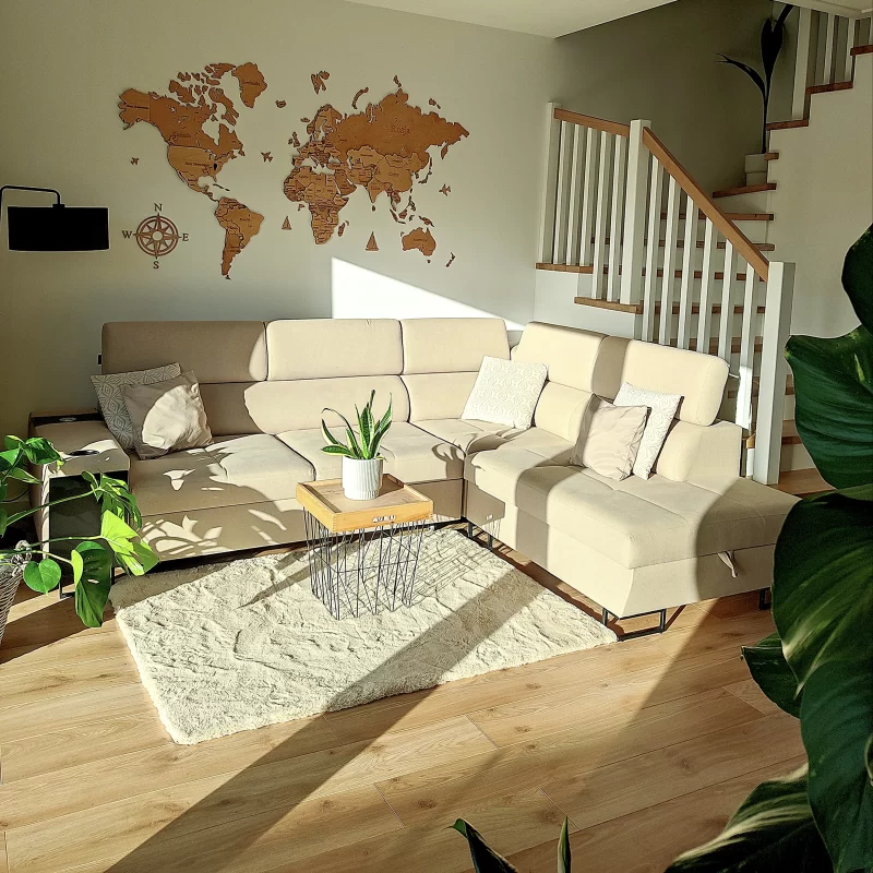 Mapa de madera del mundo patrón n.º 6 | Losokawood.com | Mapas de madera del mundo