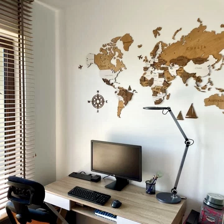 3D-Weltkarten aus Holz | Muster 11 | Losokawood.com