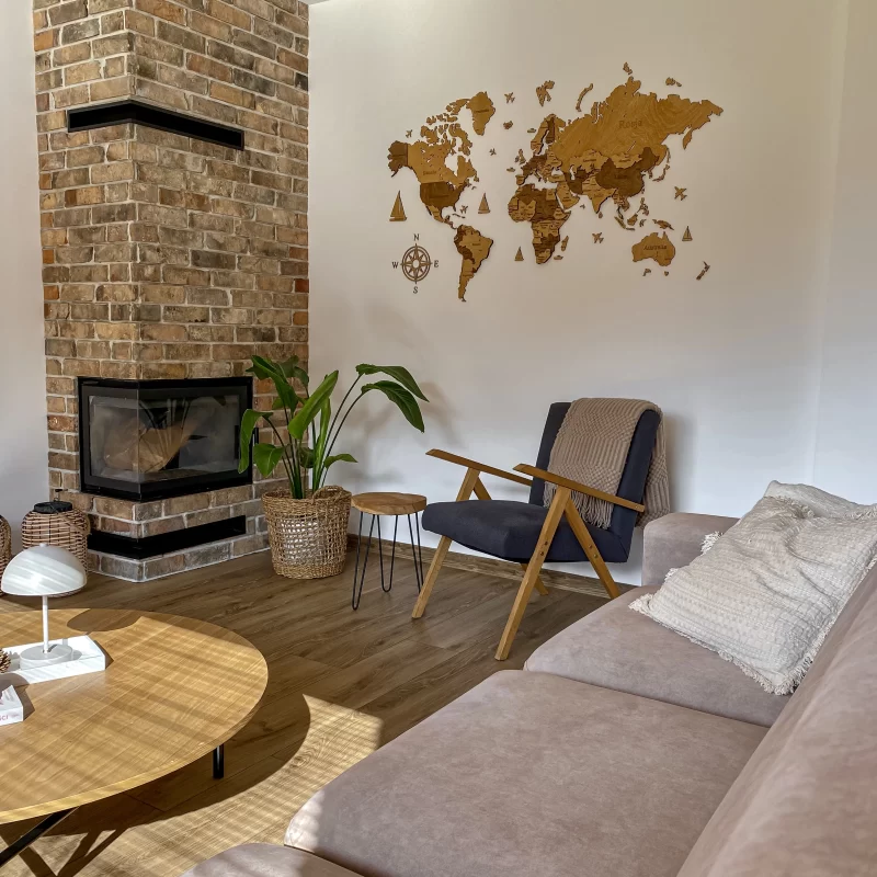 Patrón de mapa mundial 3D n.° 13 | Losokawood.com | Decoraciones de pared
