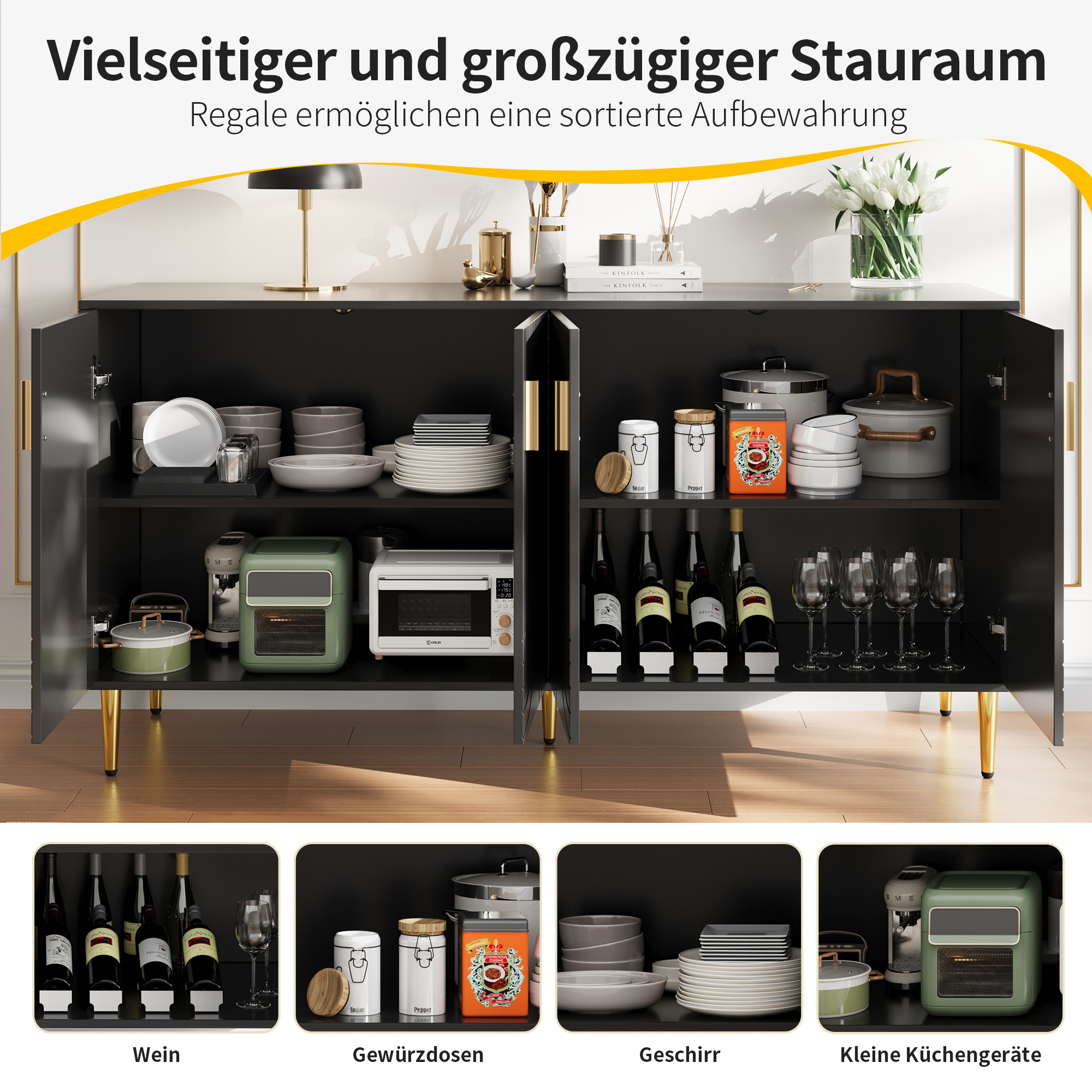 Buffet de cuisine Noir, vue 5