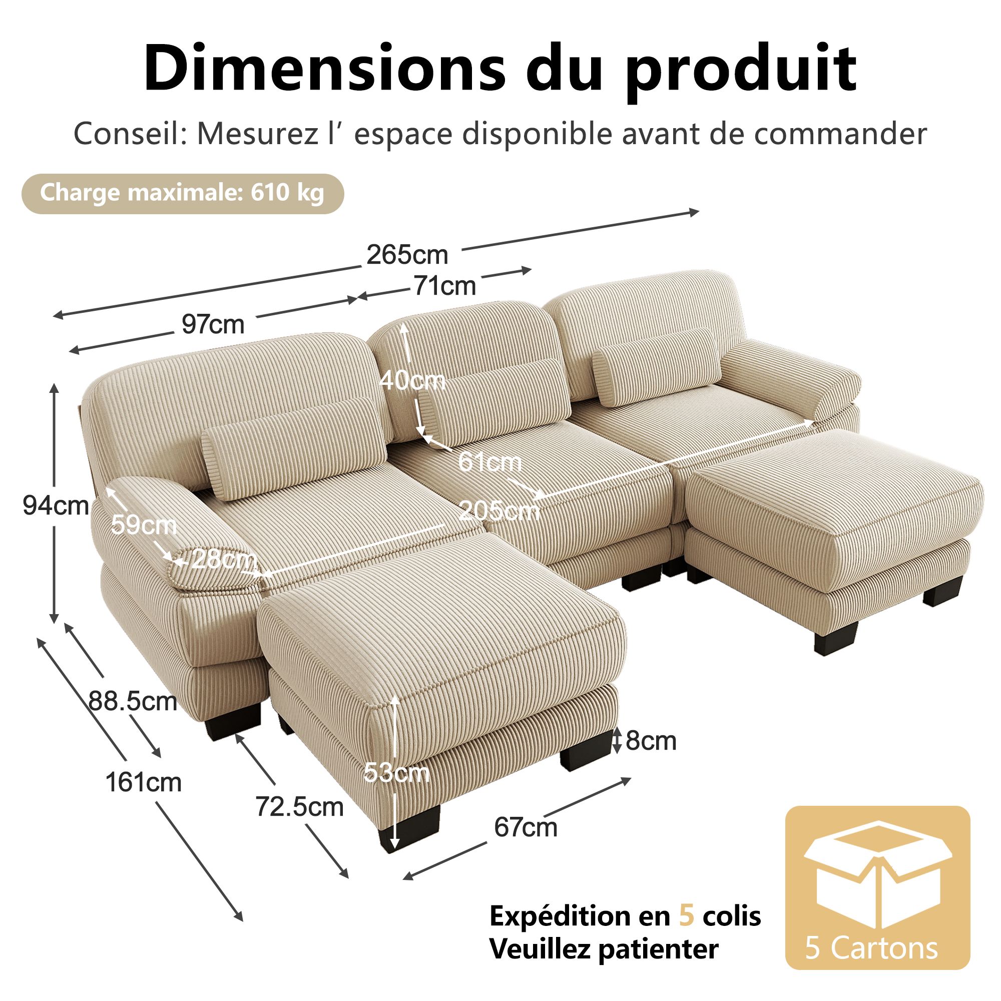 Fonctions du canapé panoramique modulable