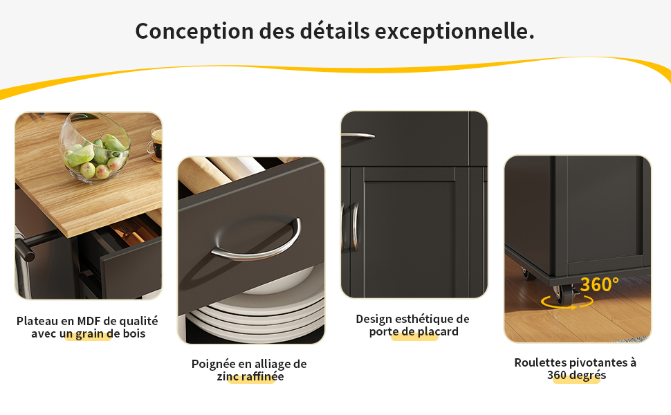 Îlot cuisine pliant vue 4