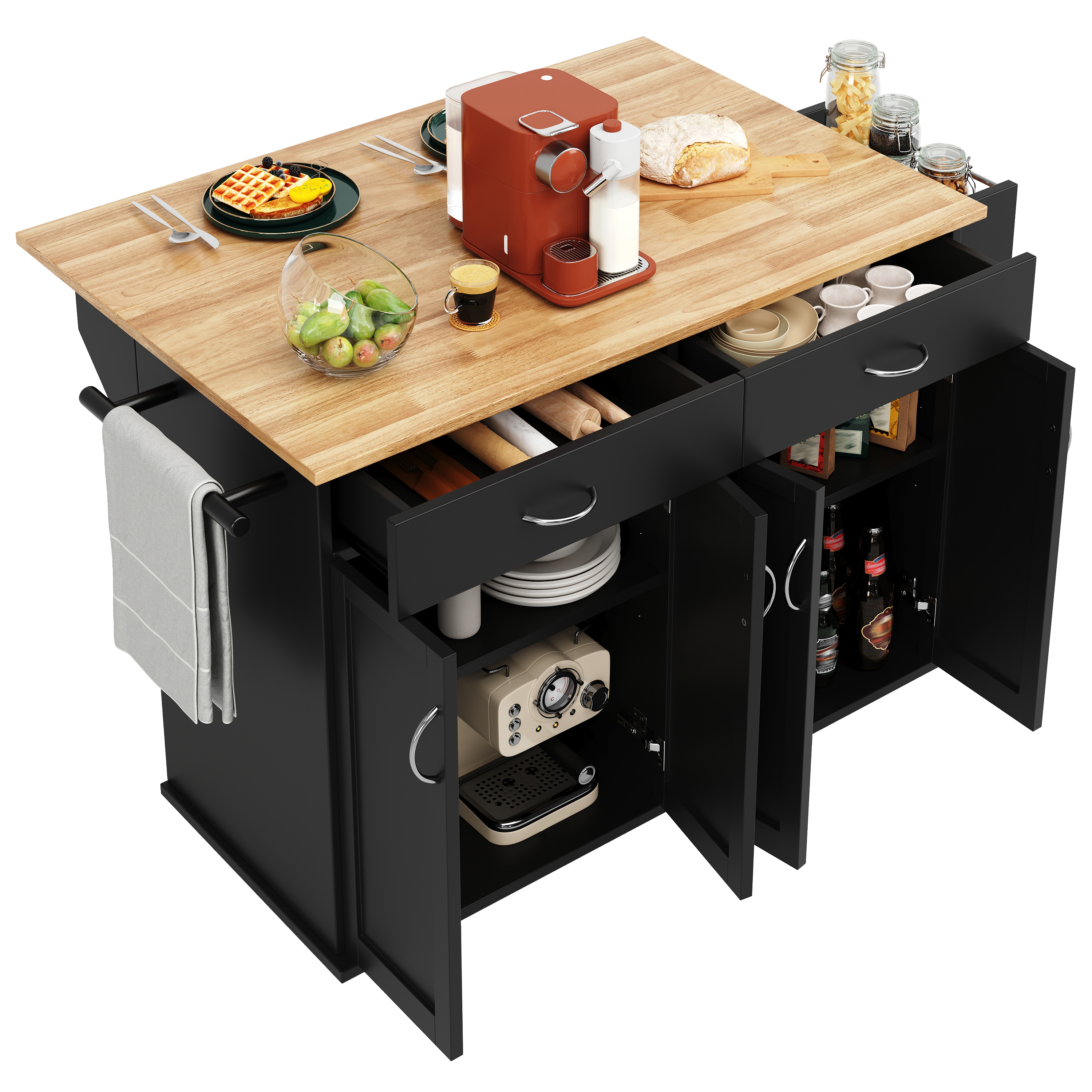 Îlot cuisine pliant vue 1
