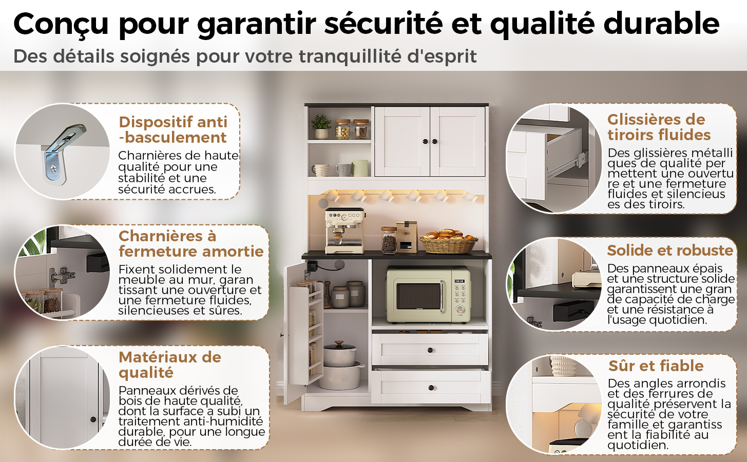 Buffet haut de cuisine Blanc, vue 4