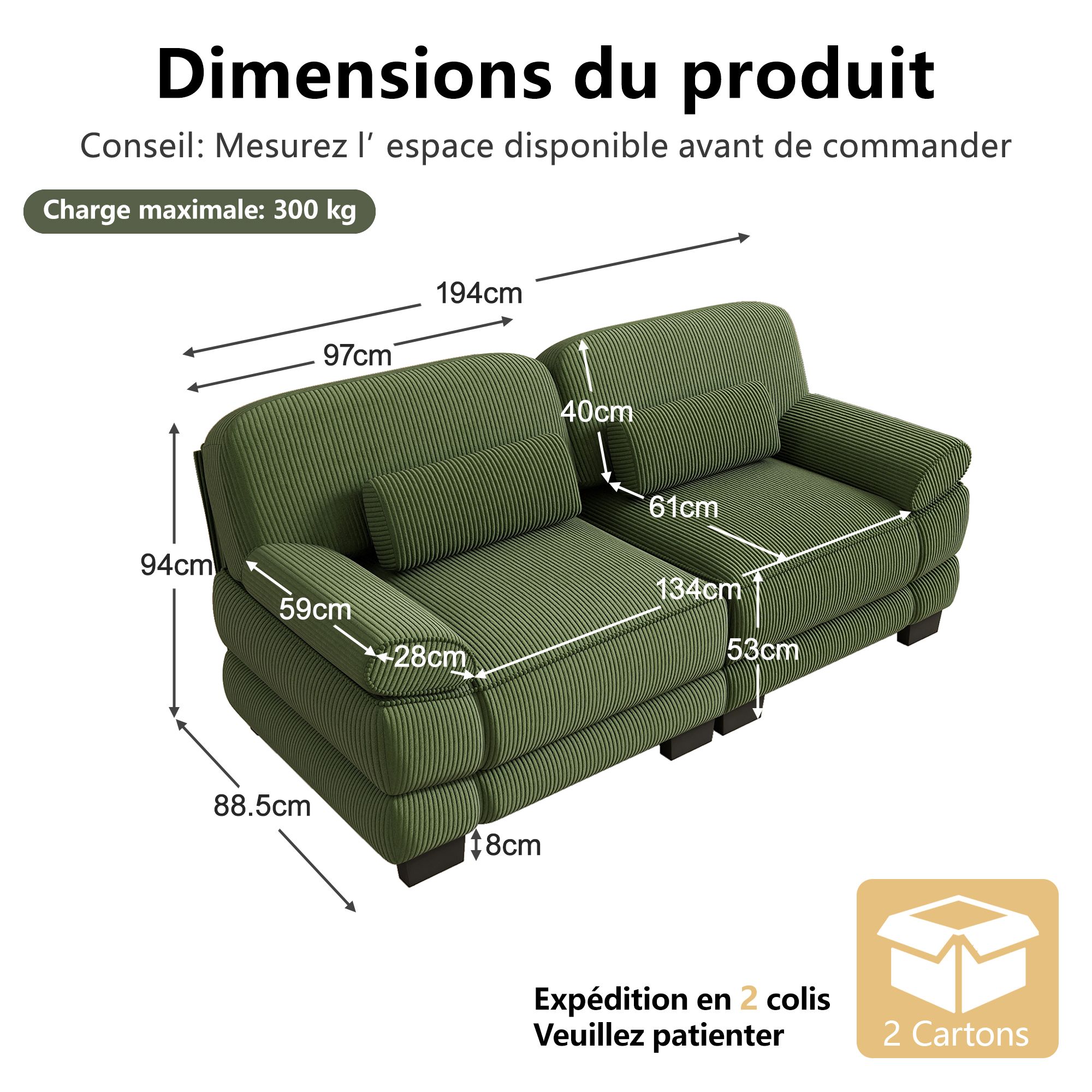 Fonctions du canapé panoramique modulable