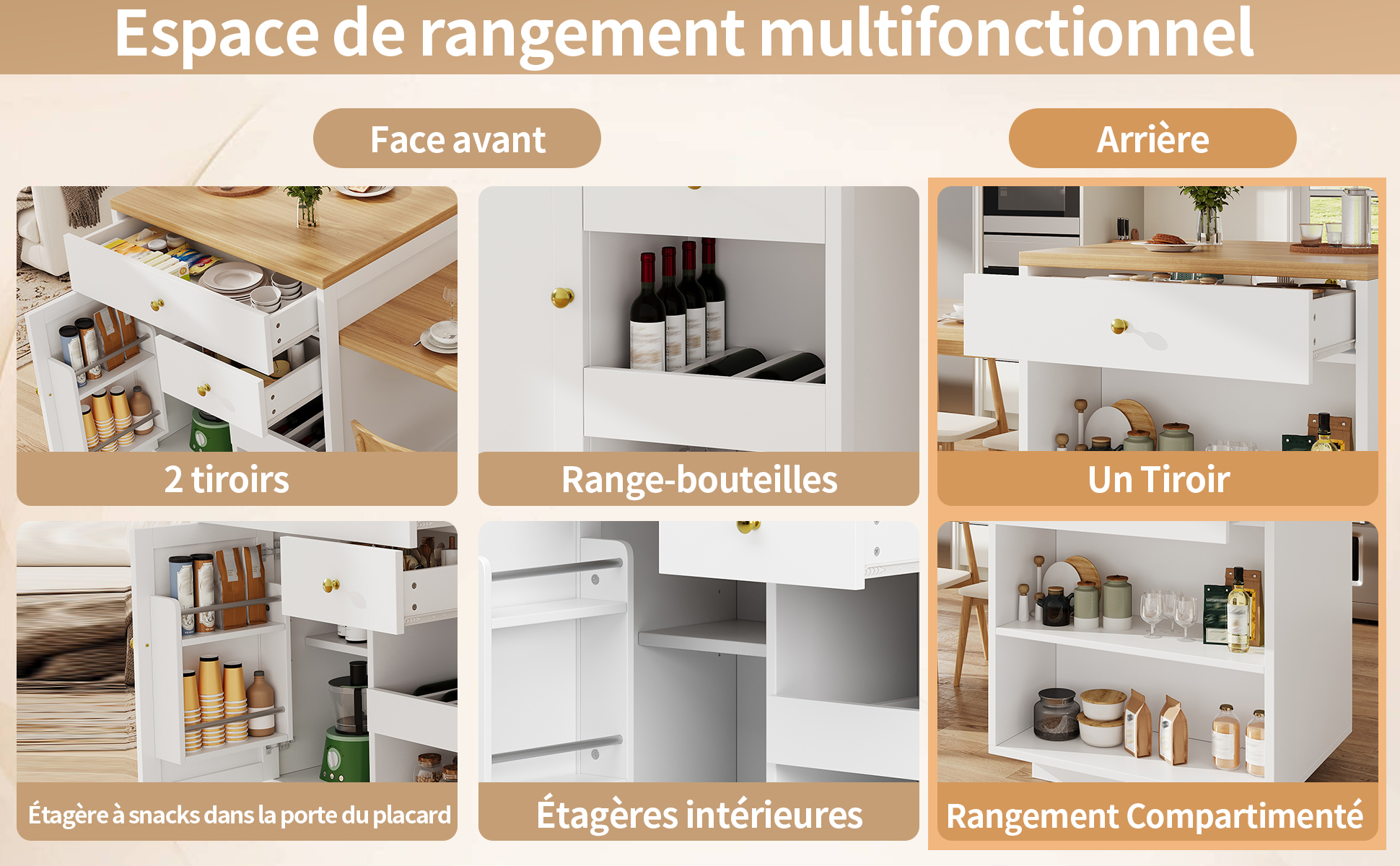 Îlot cuisine extensible vue 2
