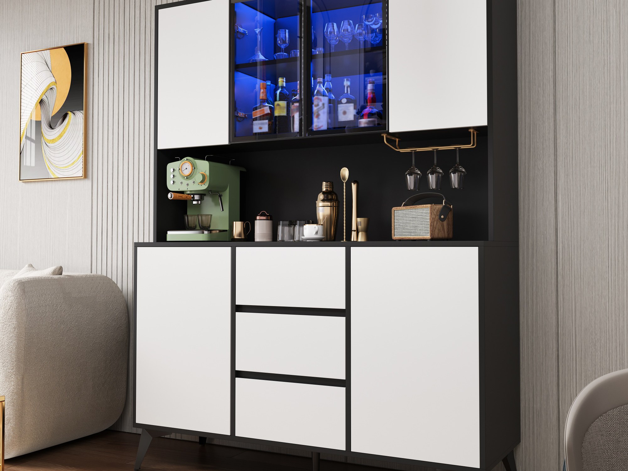 Buffet haut de cuisine Noir, vue 2