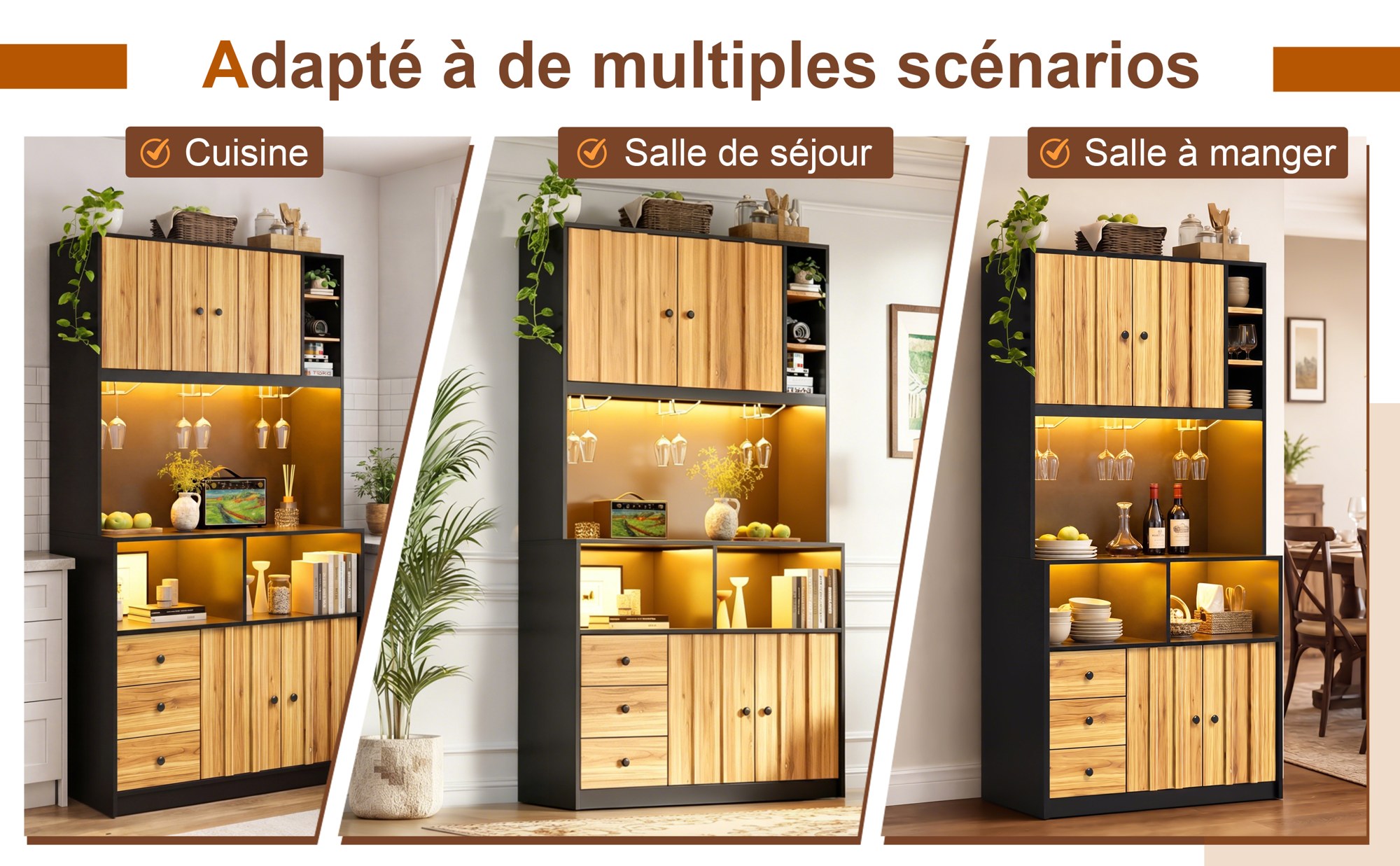 Buffet haut de cuisine Noir, vue 2