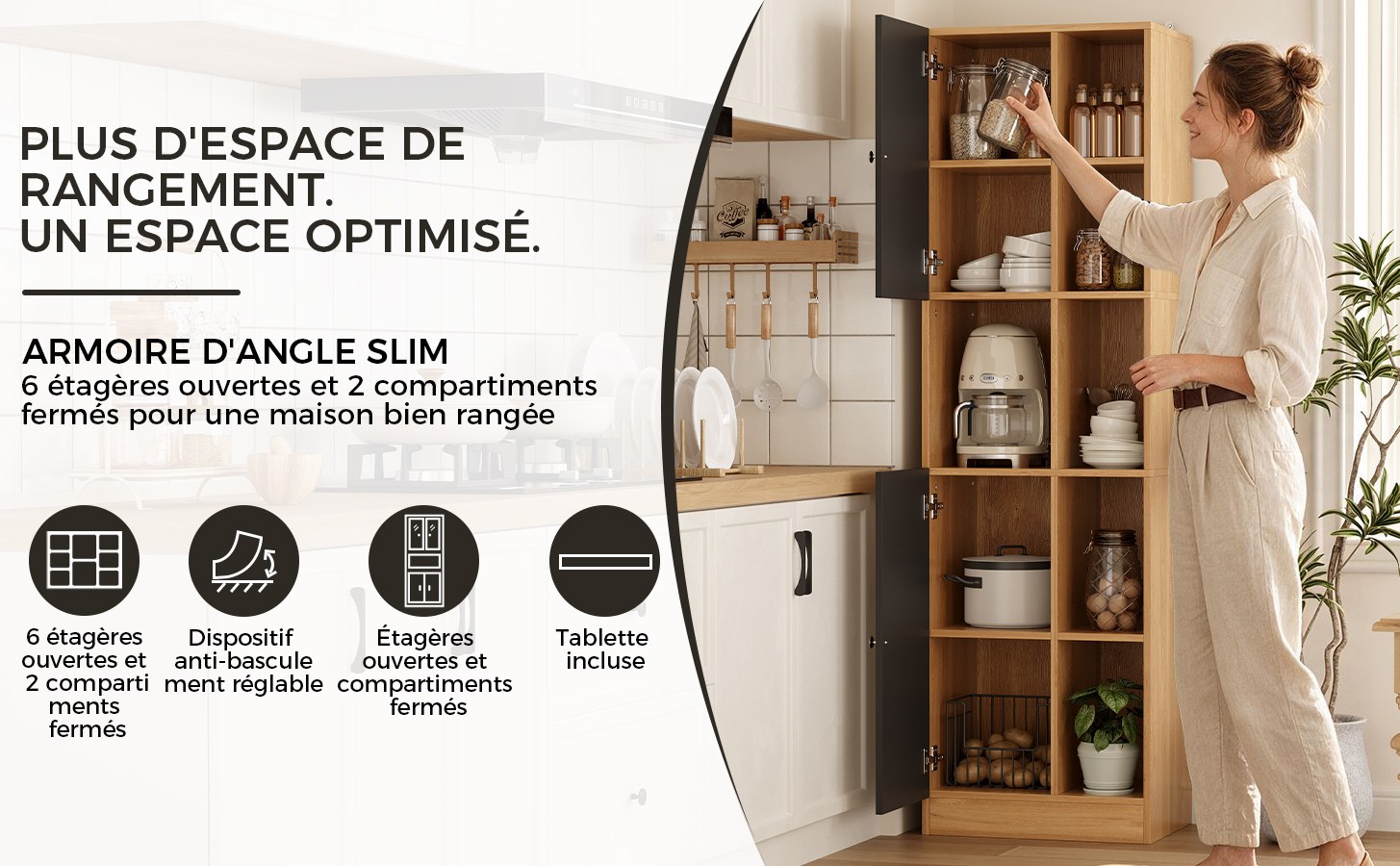 Buffet haut de cuisine Noir, vue 4