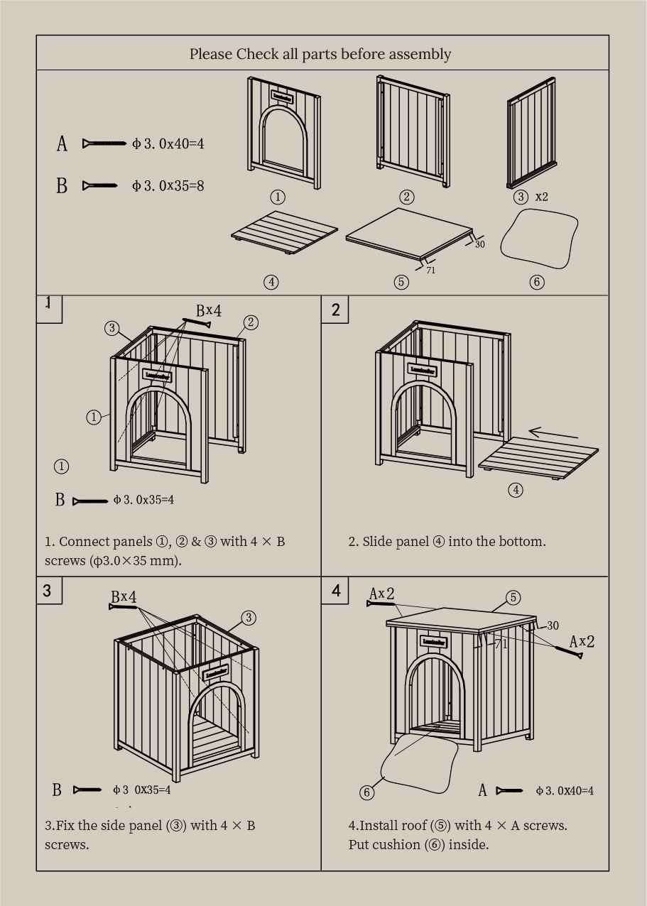 Maison pour Chat Blanc Crème, Bois Massif FSC, Style Scandinave, Usage Intérieur, Coussin Confort - Bois - 53x51.6x60cm - Maison 1