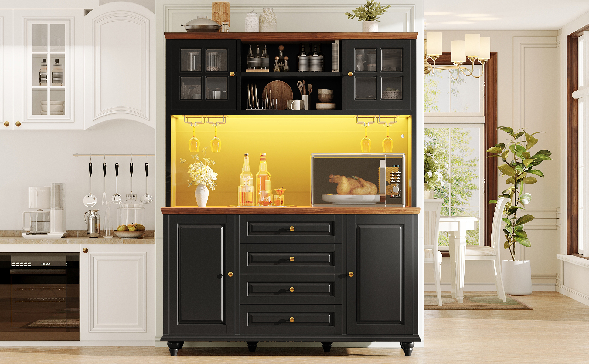 Buffet haut de cuisine Noir, vue 1