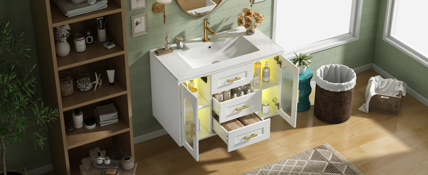 Meuble vasque blanc vue 2