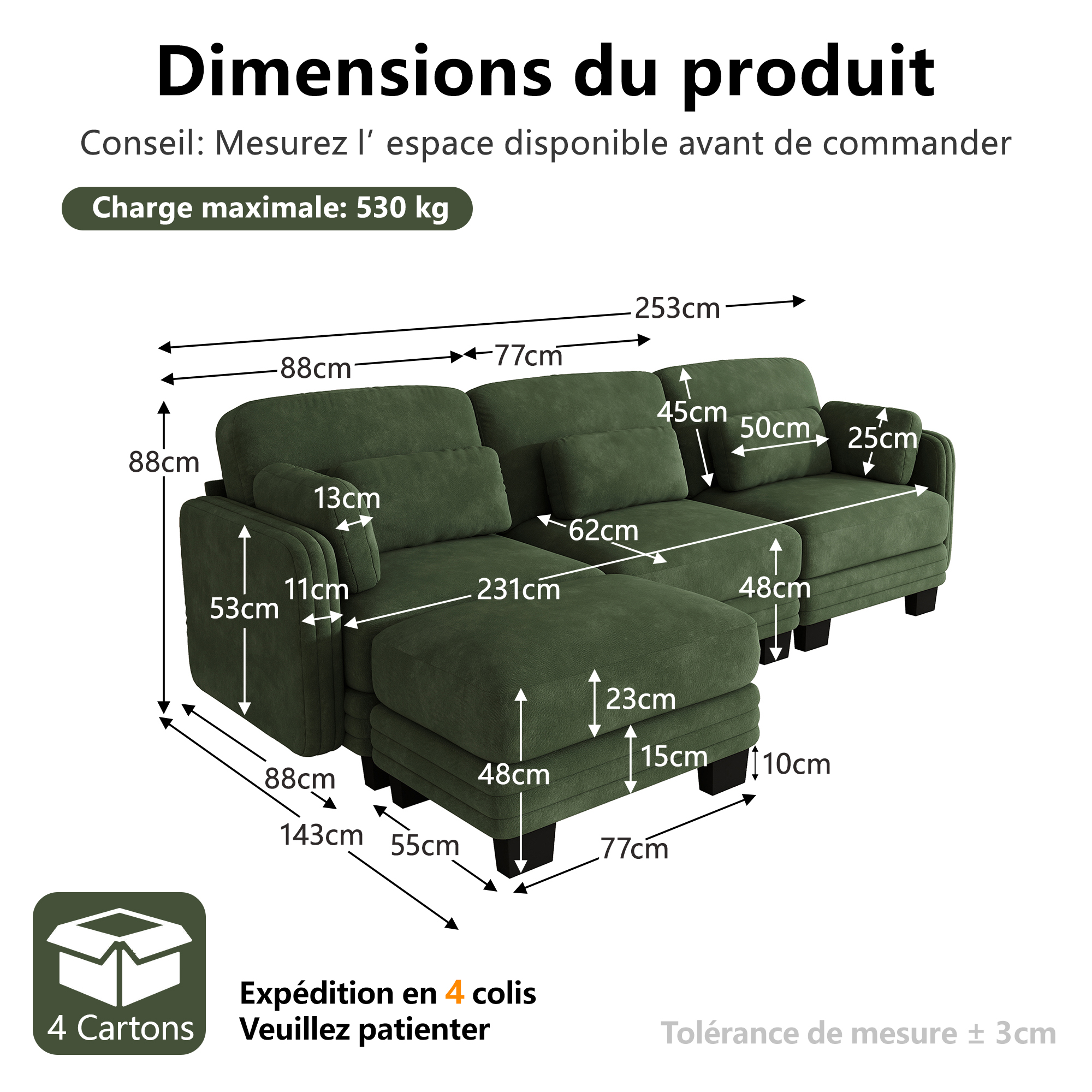 Fonctions du canapé d’angle modulable