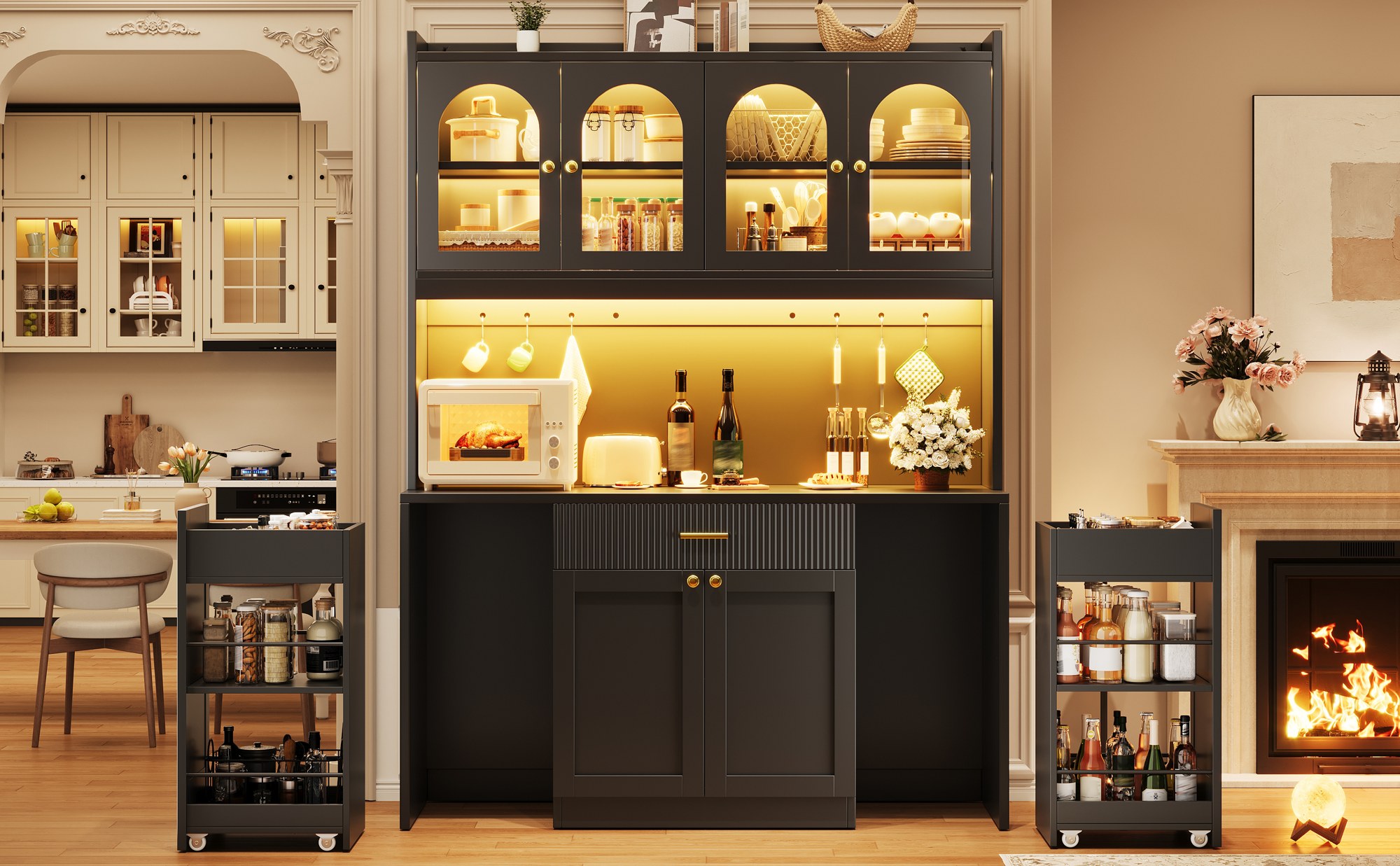 Buffet haut de cuisine Noir, vue 1