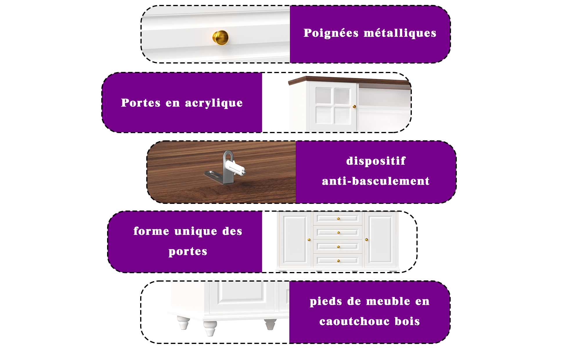 Buffet haut de cuisine Blanc, vue 2