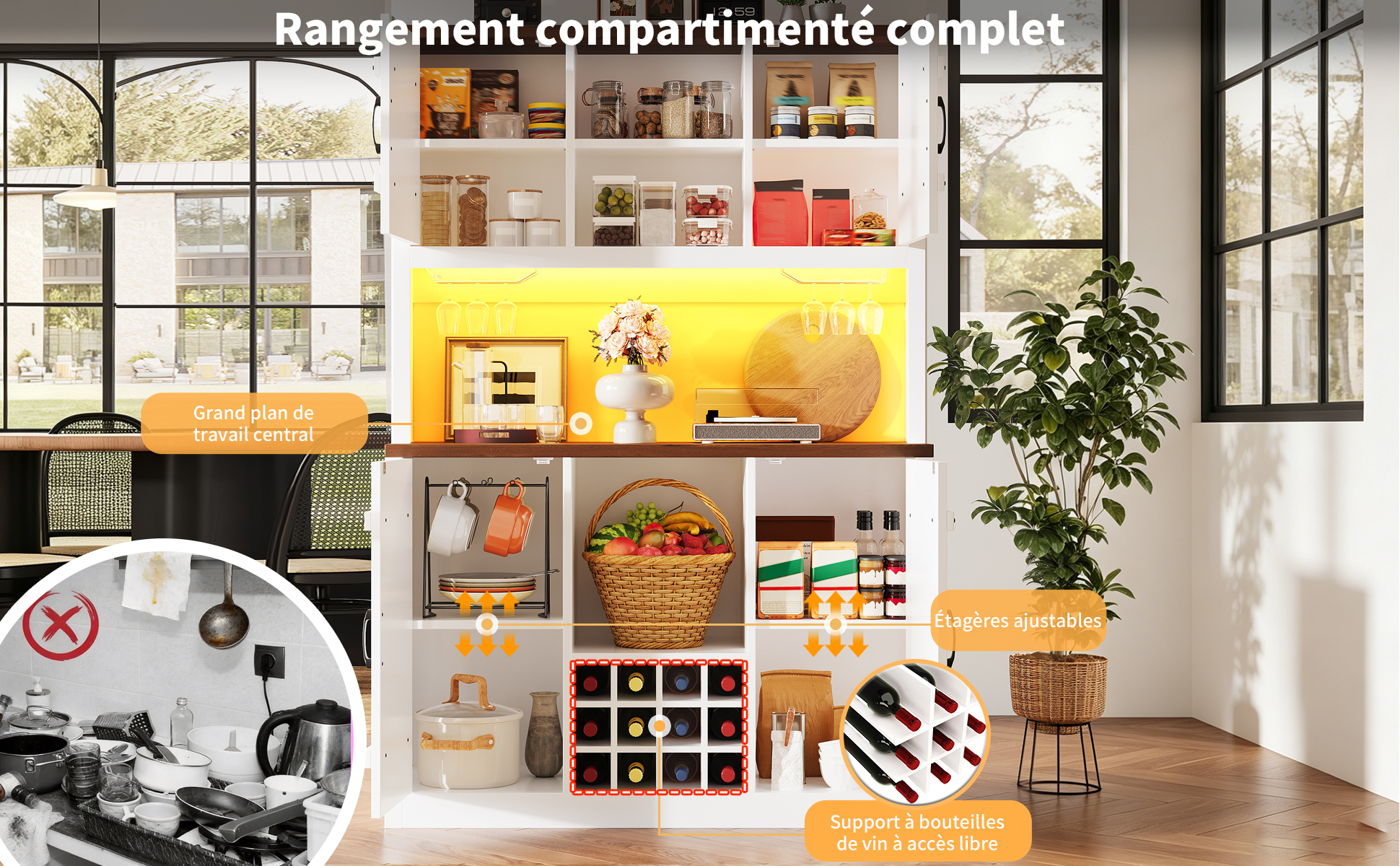 Buffet haut de cuisine Blanc, vue 4