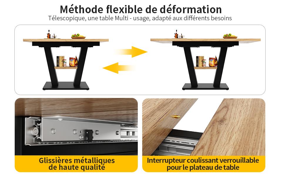 Table à manger extensible vue 2