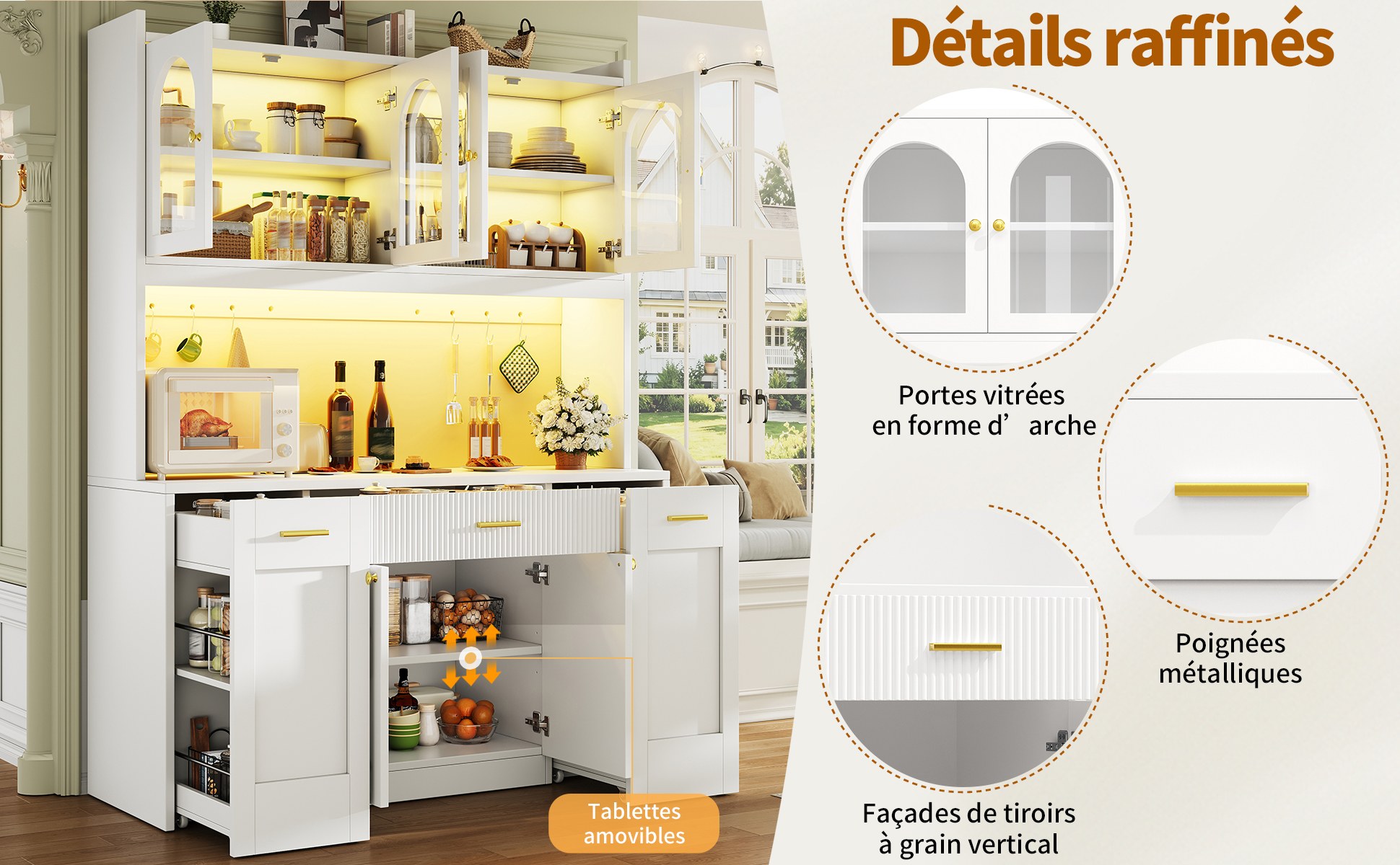 Buffet haut de cuisine Blanc, vue 3