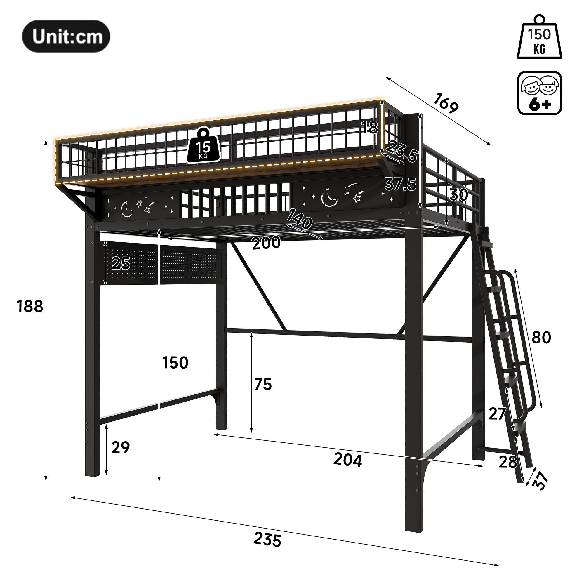 Lit Mezzanine 140x200cm 5