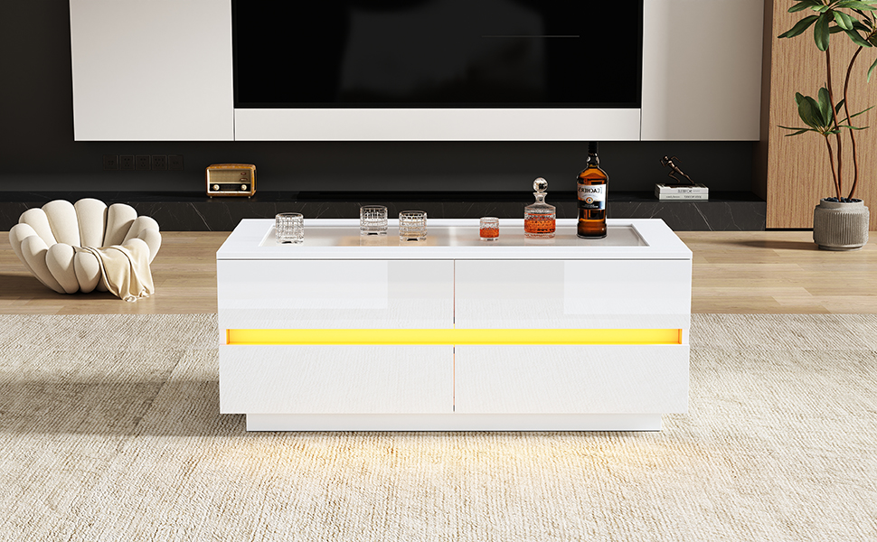 Table basse blanche vue 1