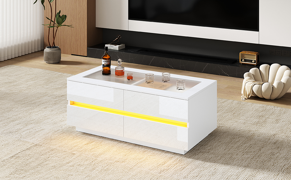 Table basse blanche vue 3