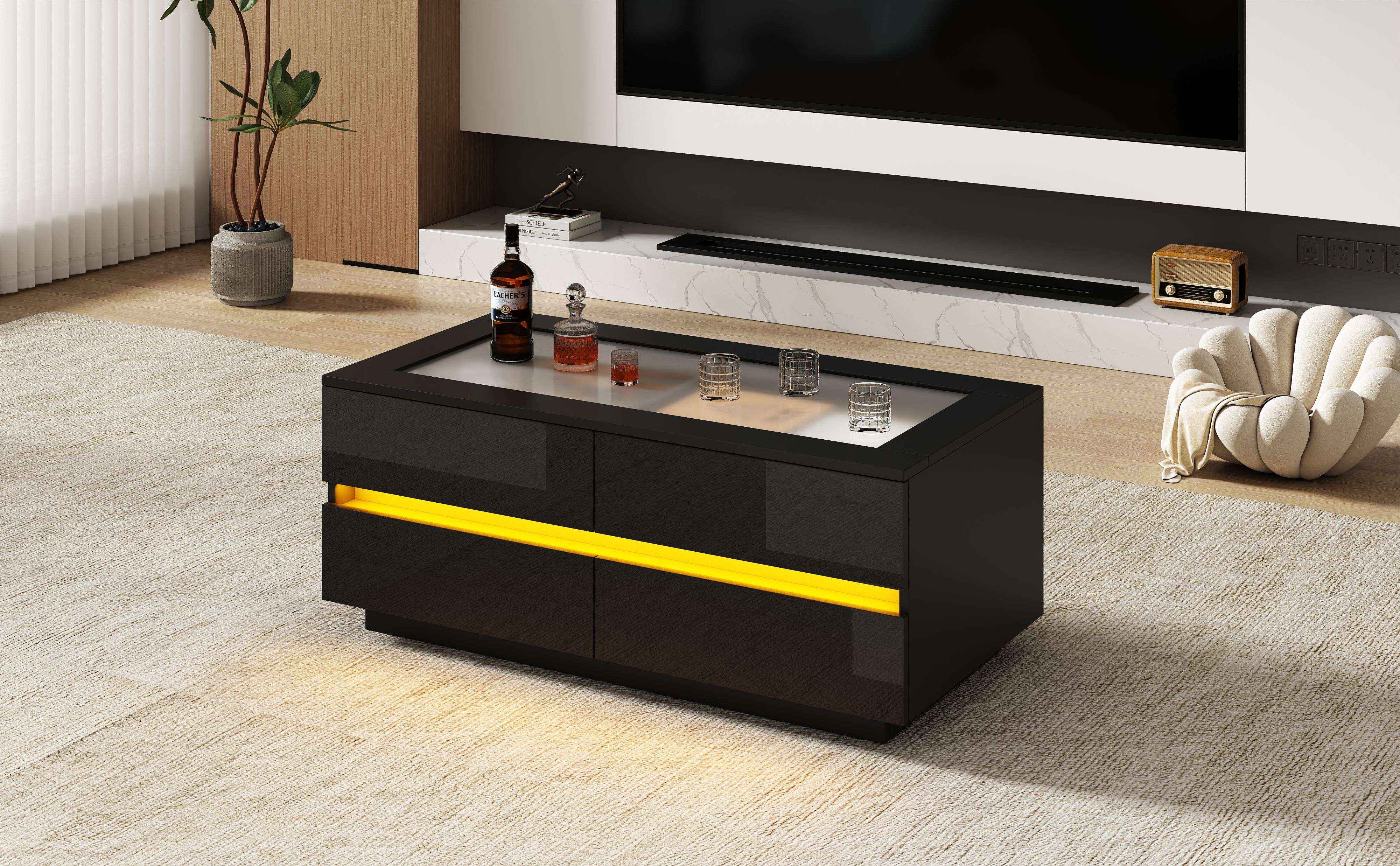 Table basse blanche vue 2