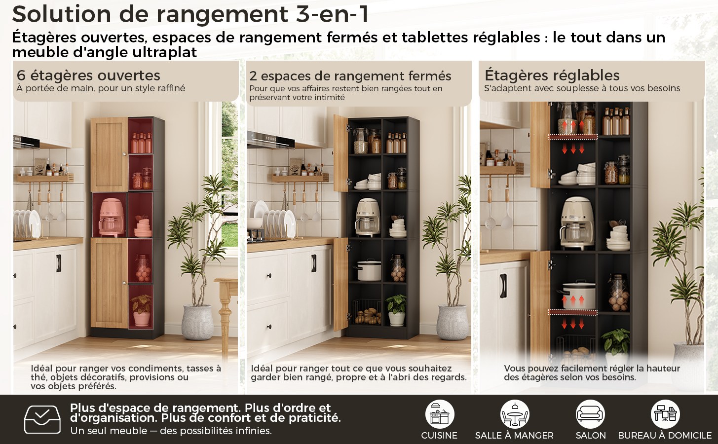 Buffet haut de cuisine Noir, vue 2