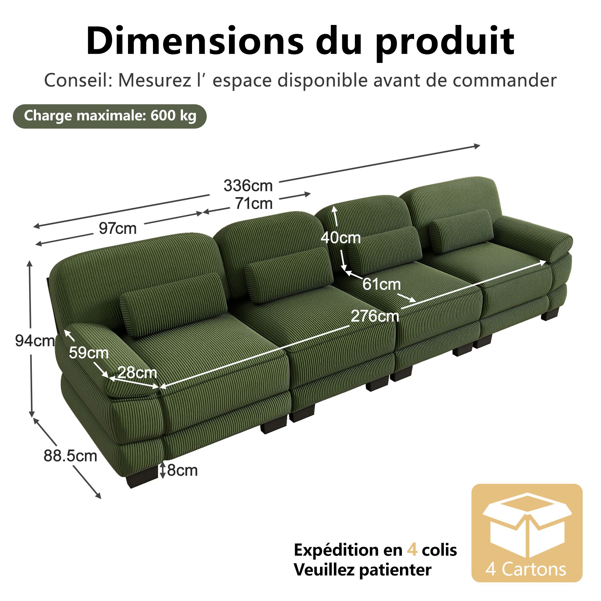 Fonctions du canapé panoramique modulable