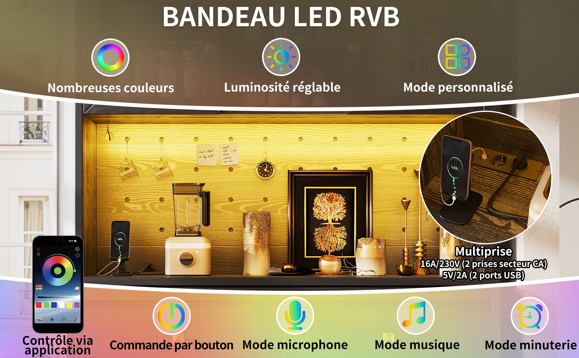 Buffet haut de cuisine Noir, vue 2