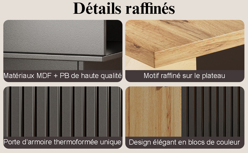 Table pliante étagères noir naturel vue 2