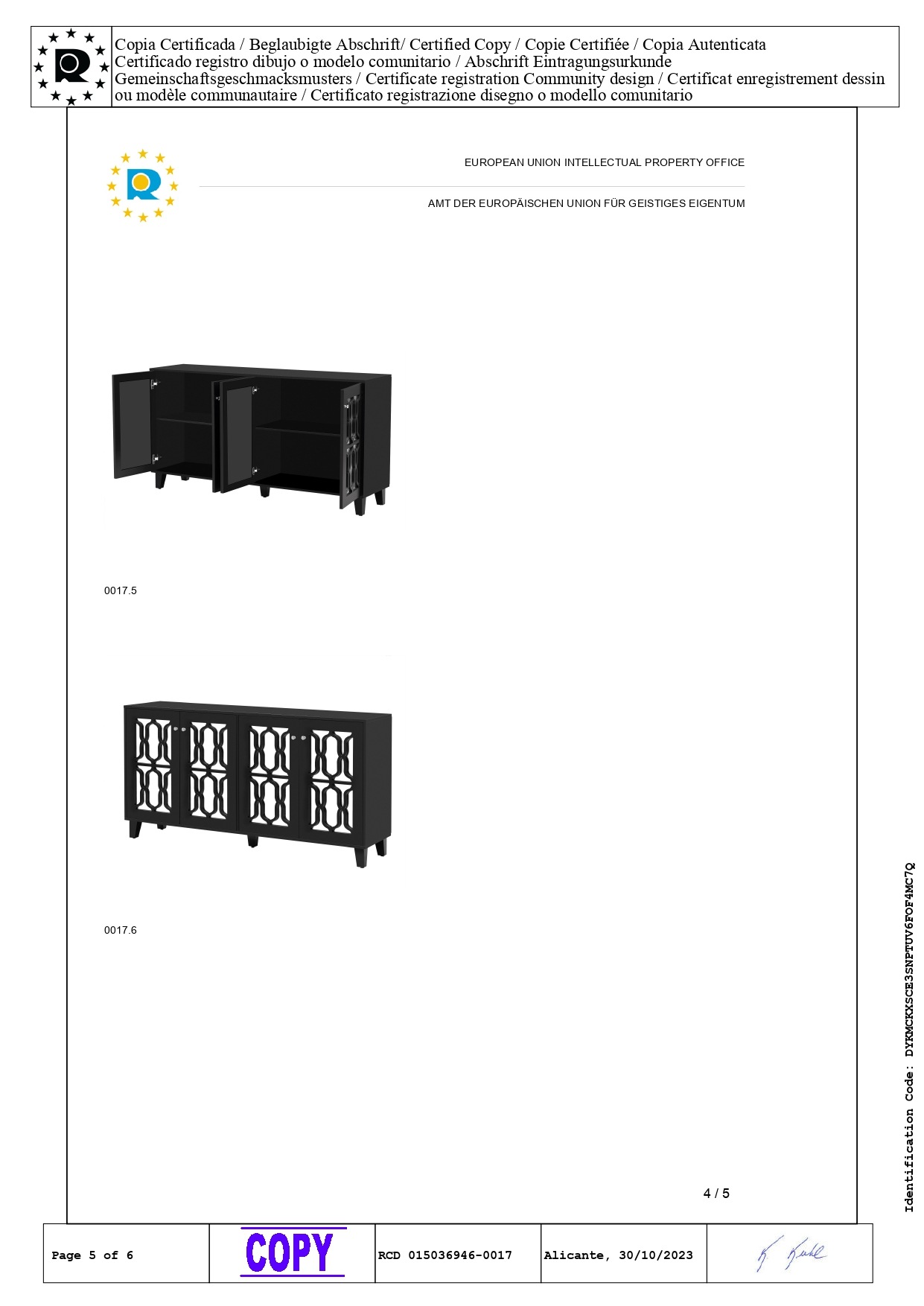 Buffet Noir, 4 Portes, Rangement, Portes Vitrées, Structure Robuste, Finition Haut de Gamme - MDF - 160x40x84cm 5