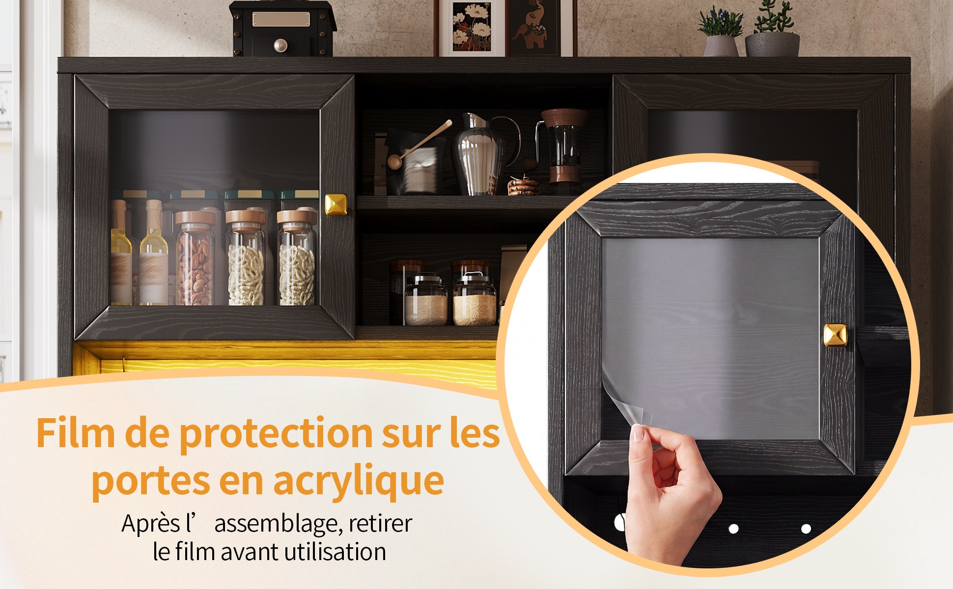Buffet haut de cuisine Noir, vue 5