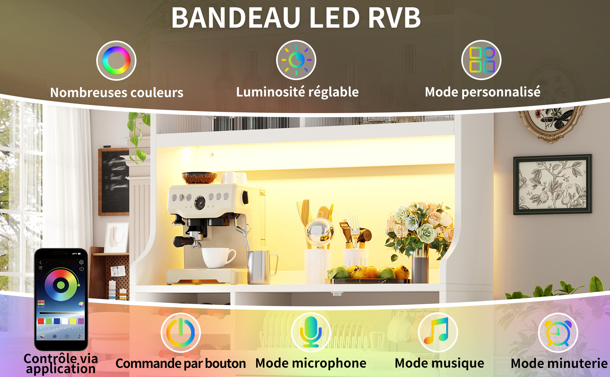 Buffet haut de cuisine Blanc, vue 3