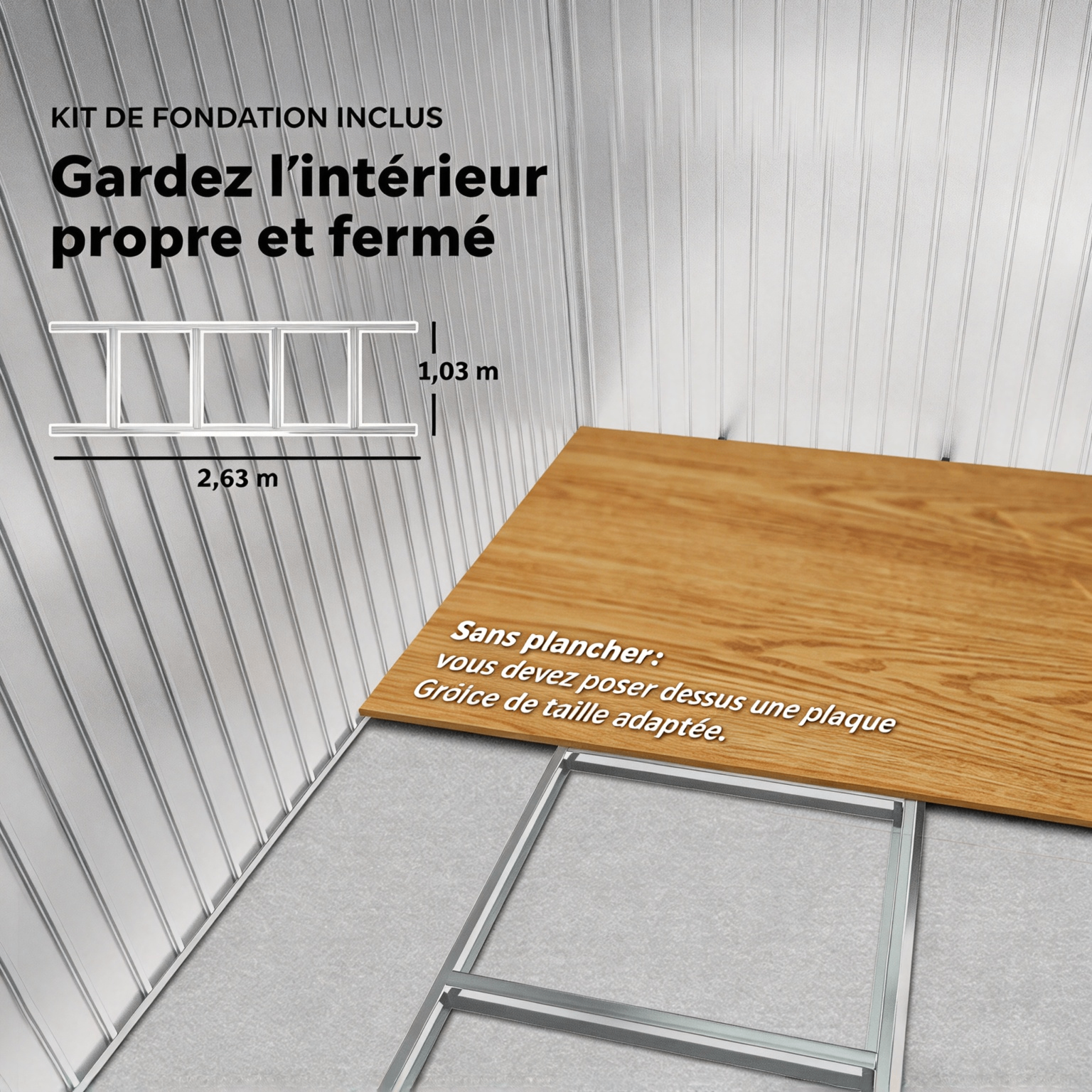 Abri de jardin acier galvanise