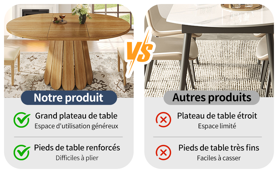 Table ronde brun vue 3