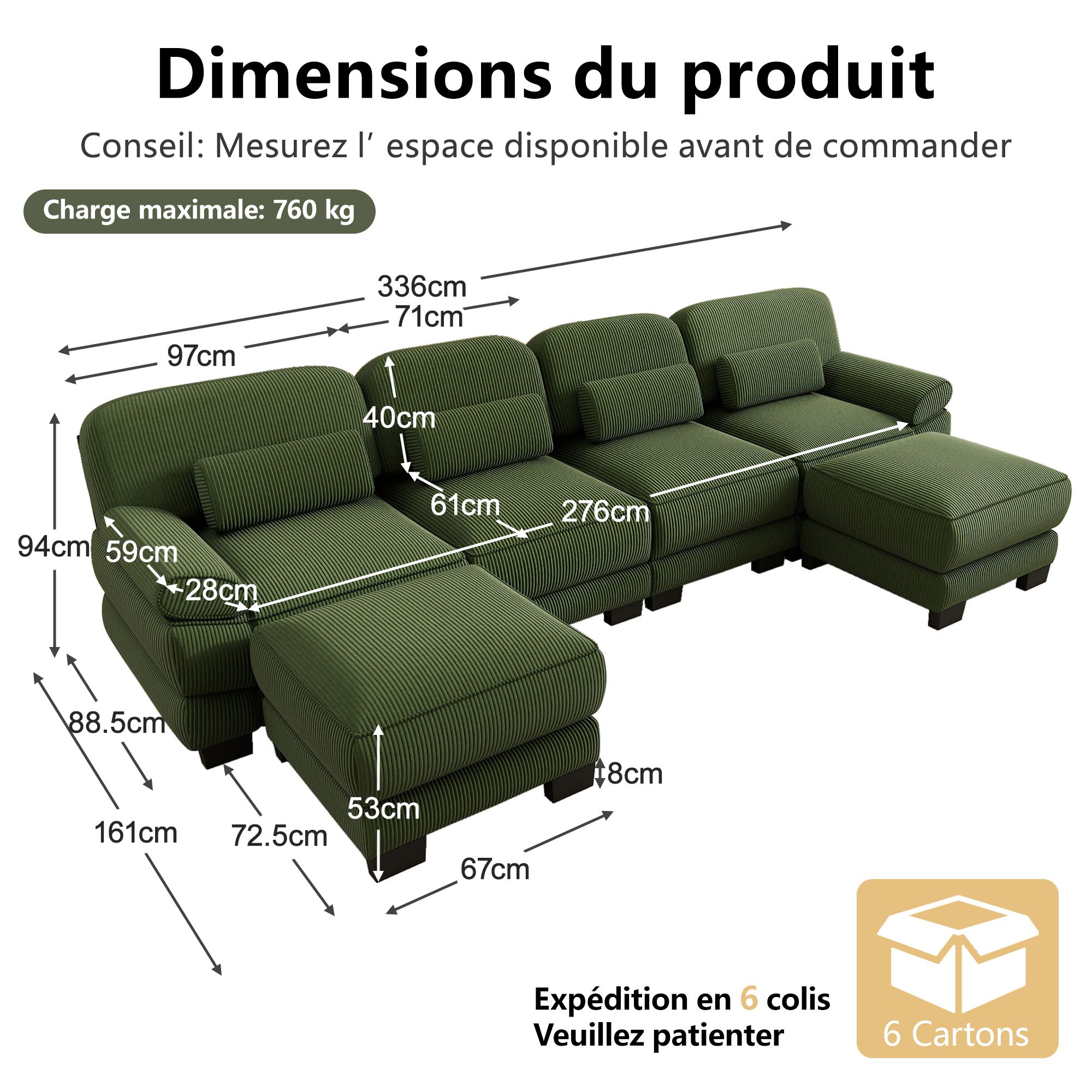 Fonctions du canapé panoramique modulable