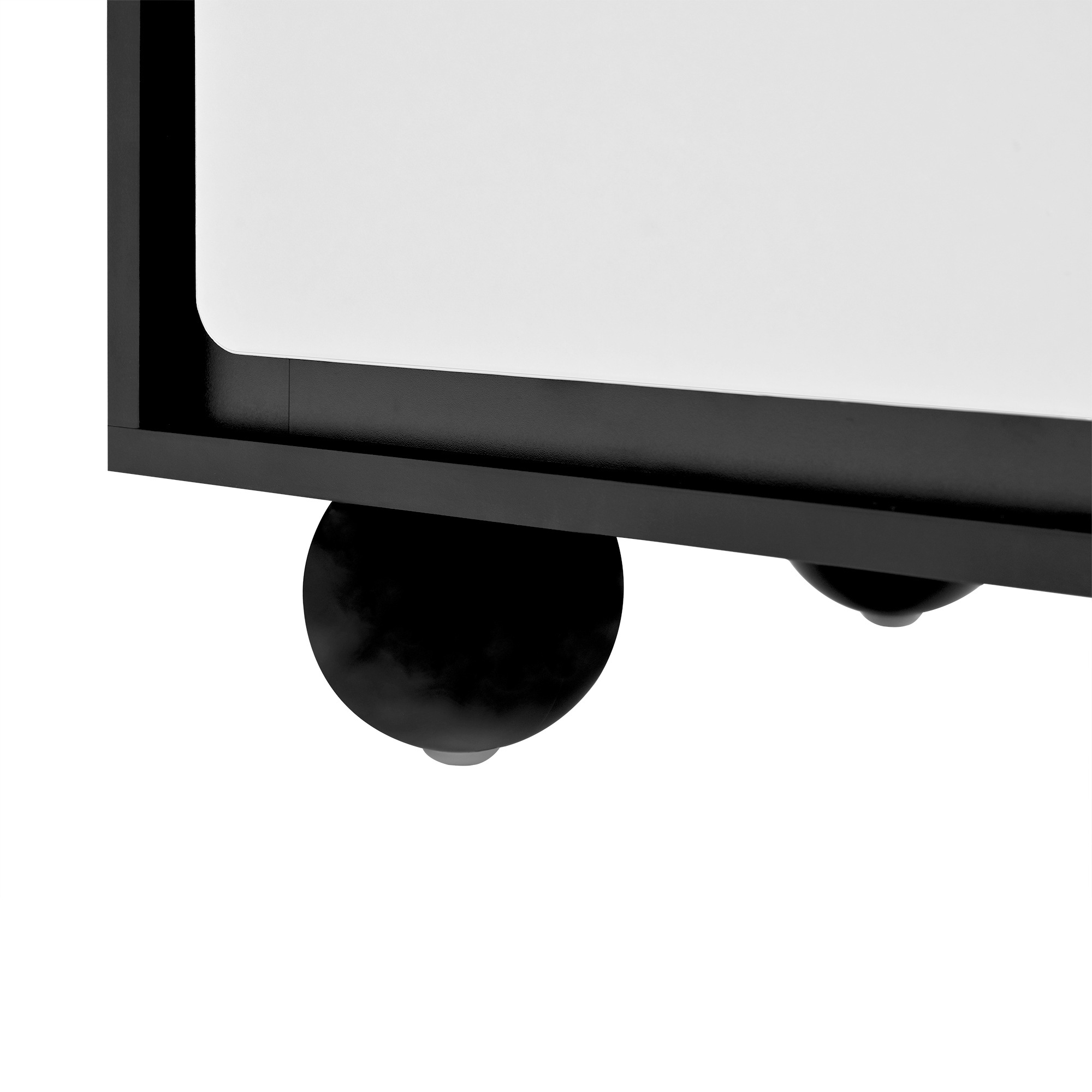 Commode Blanc et Noir - 6 Tiroirs - Panneaux de Particules - 140×38×74.5cm - Salon et Salle à Manger 5