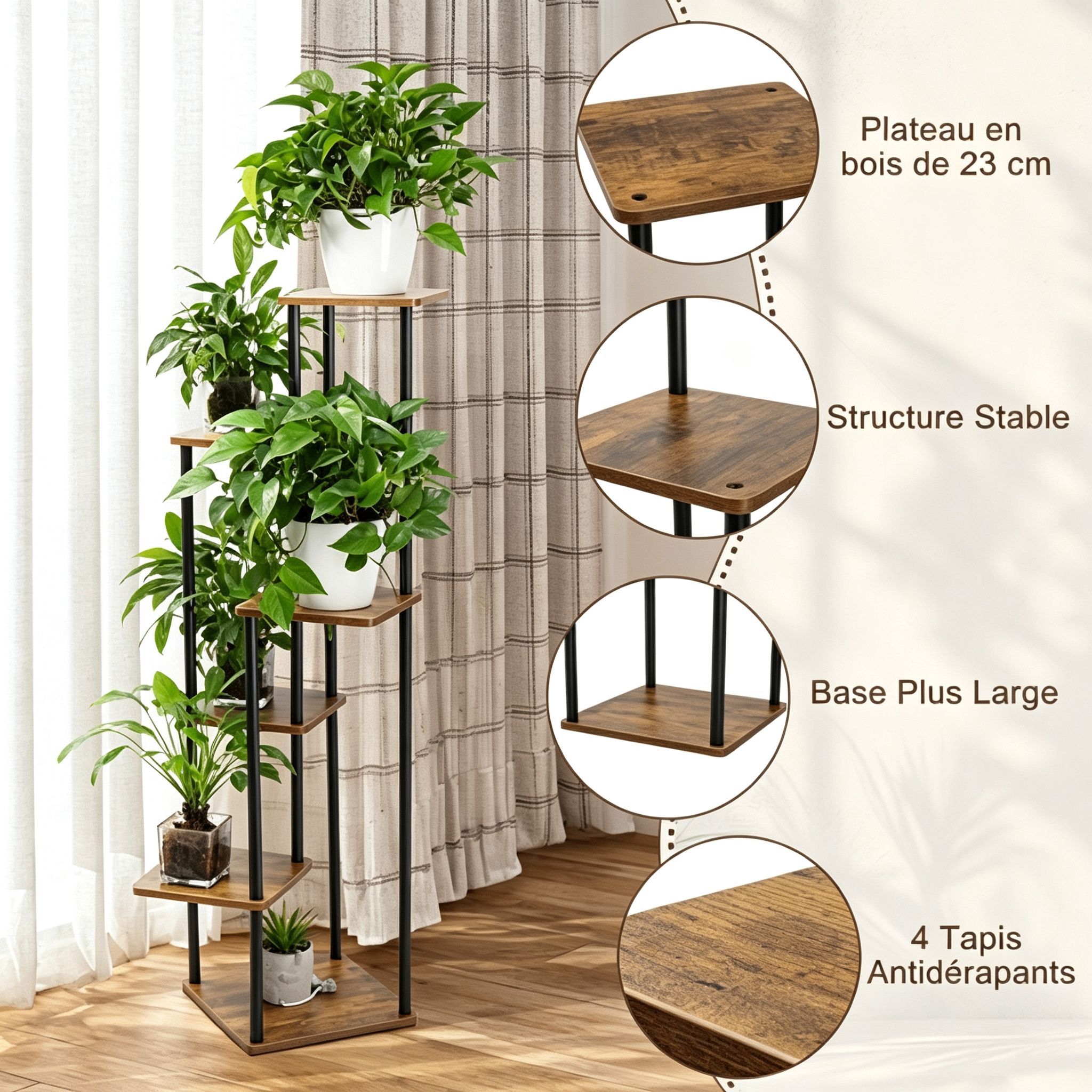 Support à plantes 6 étages