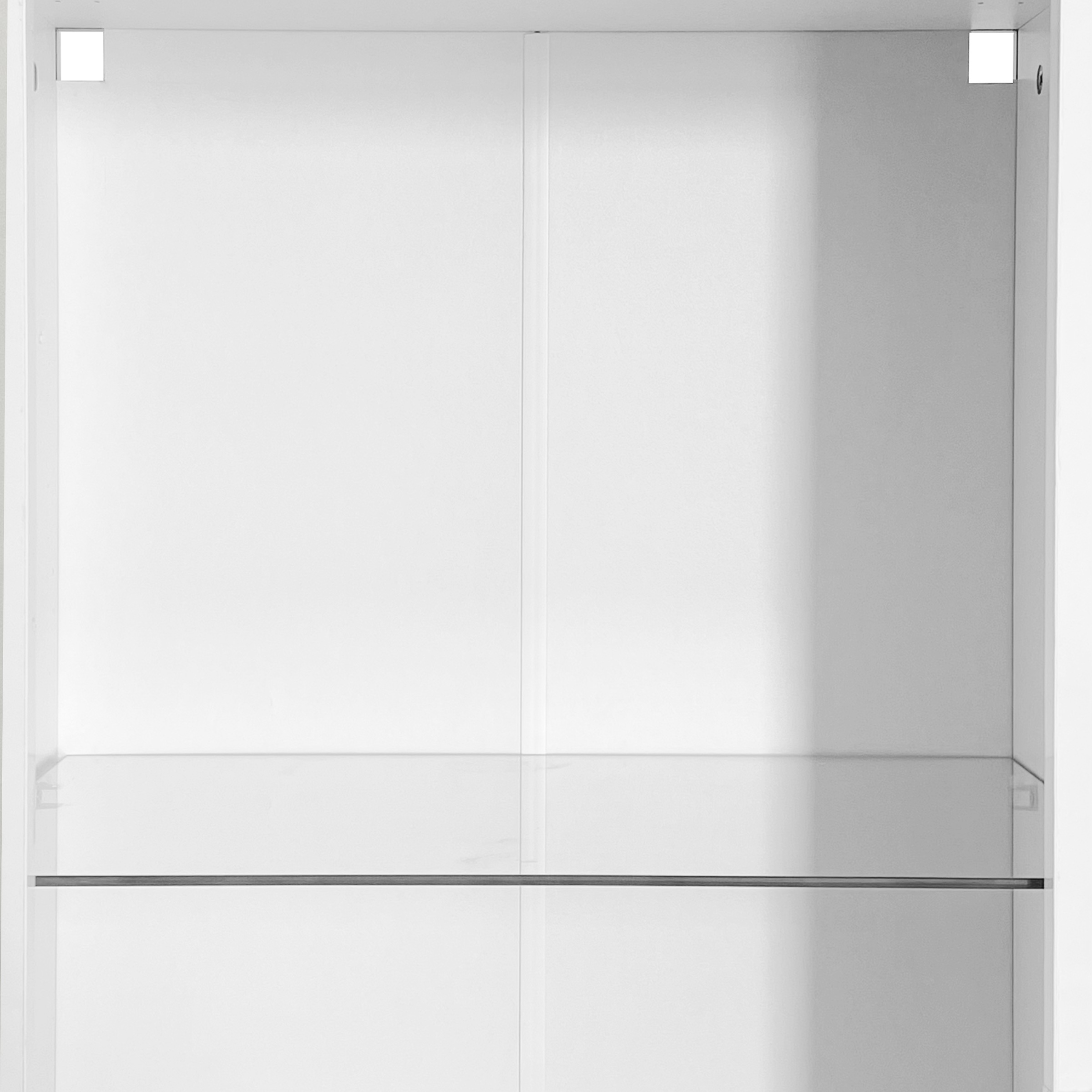 Vitrine Haute Blanc - Éclairage LED, Étagères, Portes en Verre, Éclairage Connecté - Panneaux de Particules - 55×38×166cm 6
