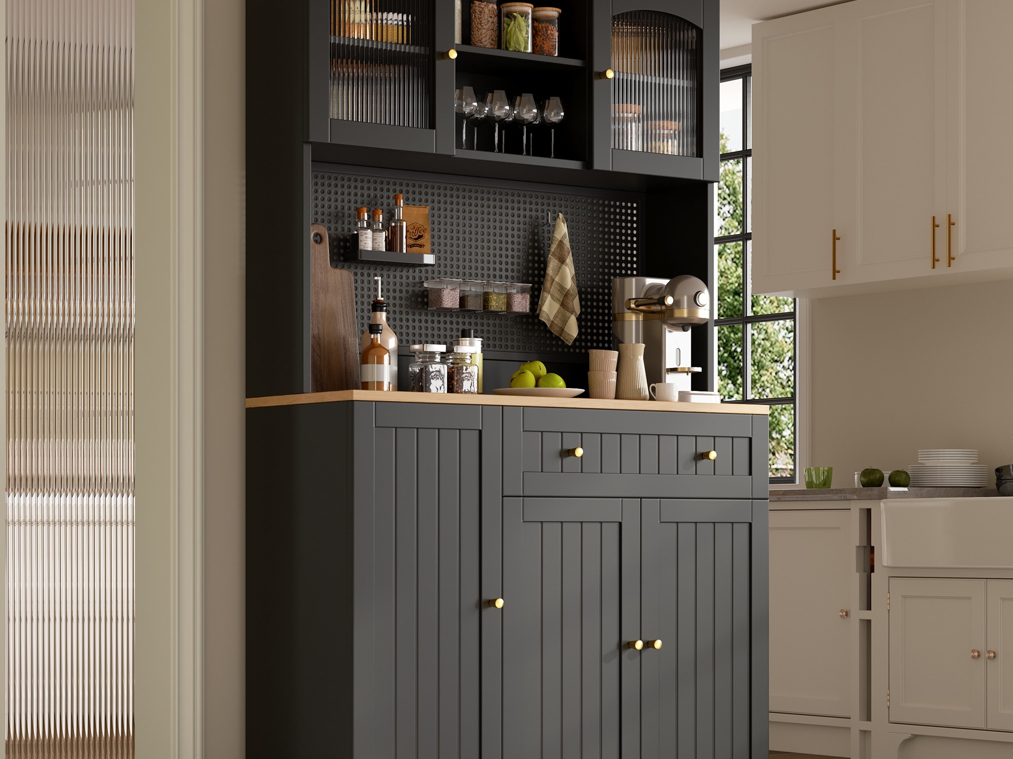 Buffet haut de cuisine Noir, vue 3