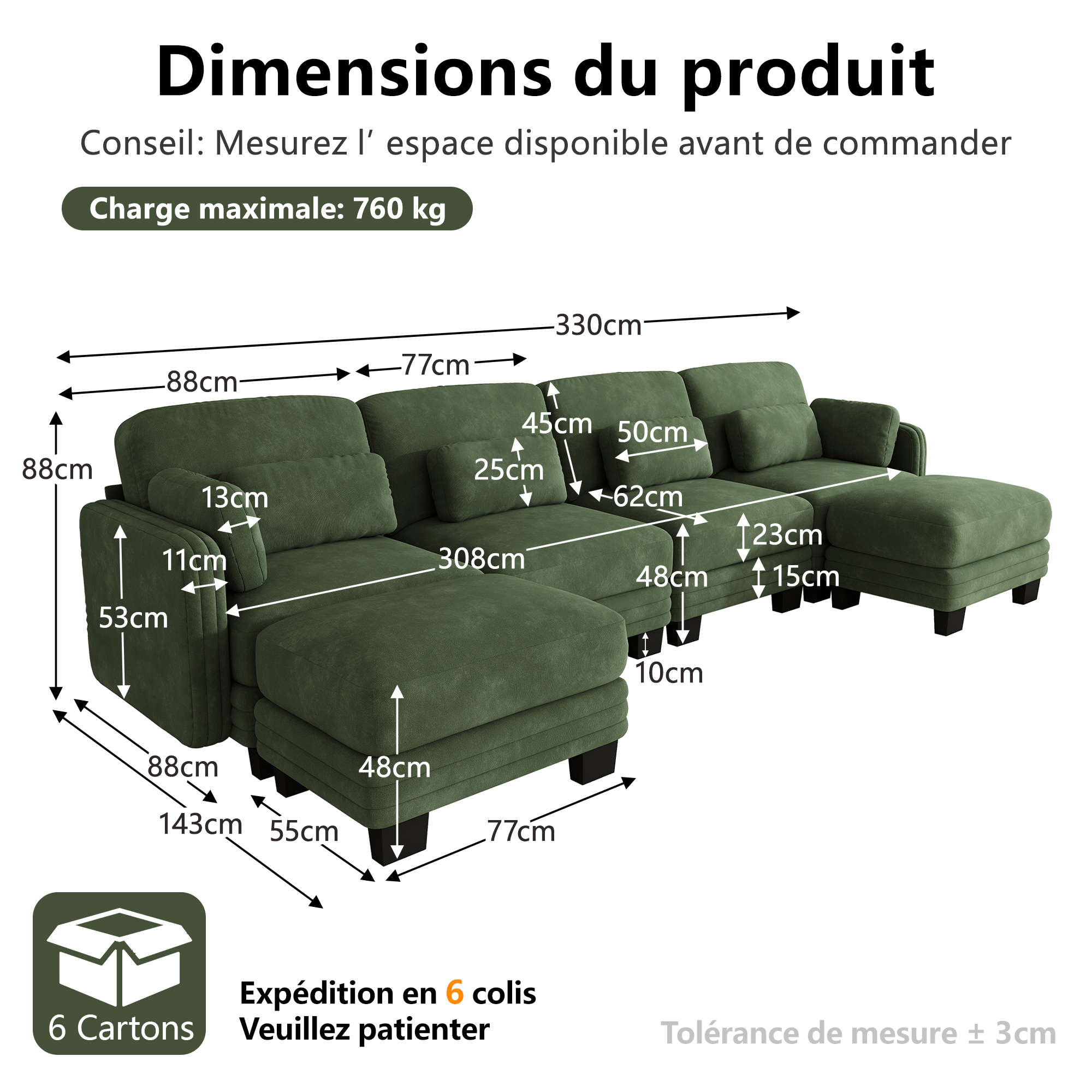 Fonctions du canapé panoramique modulable
