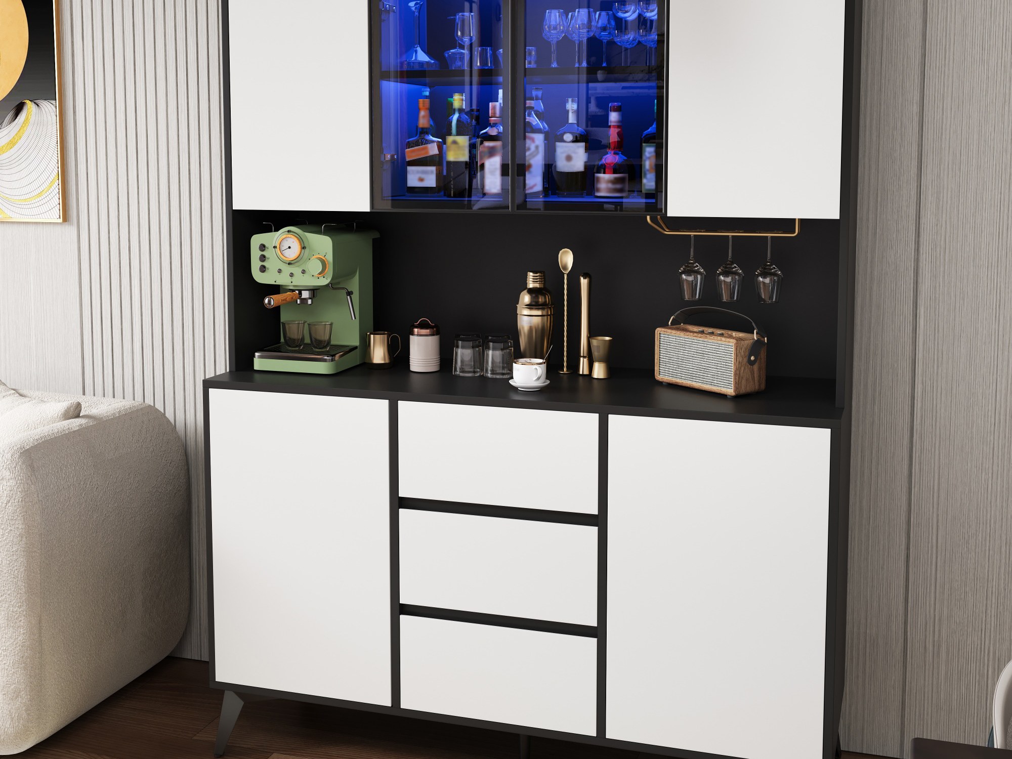 Buffet haut de cuisine Noir, vue 4